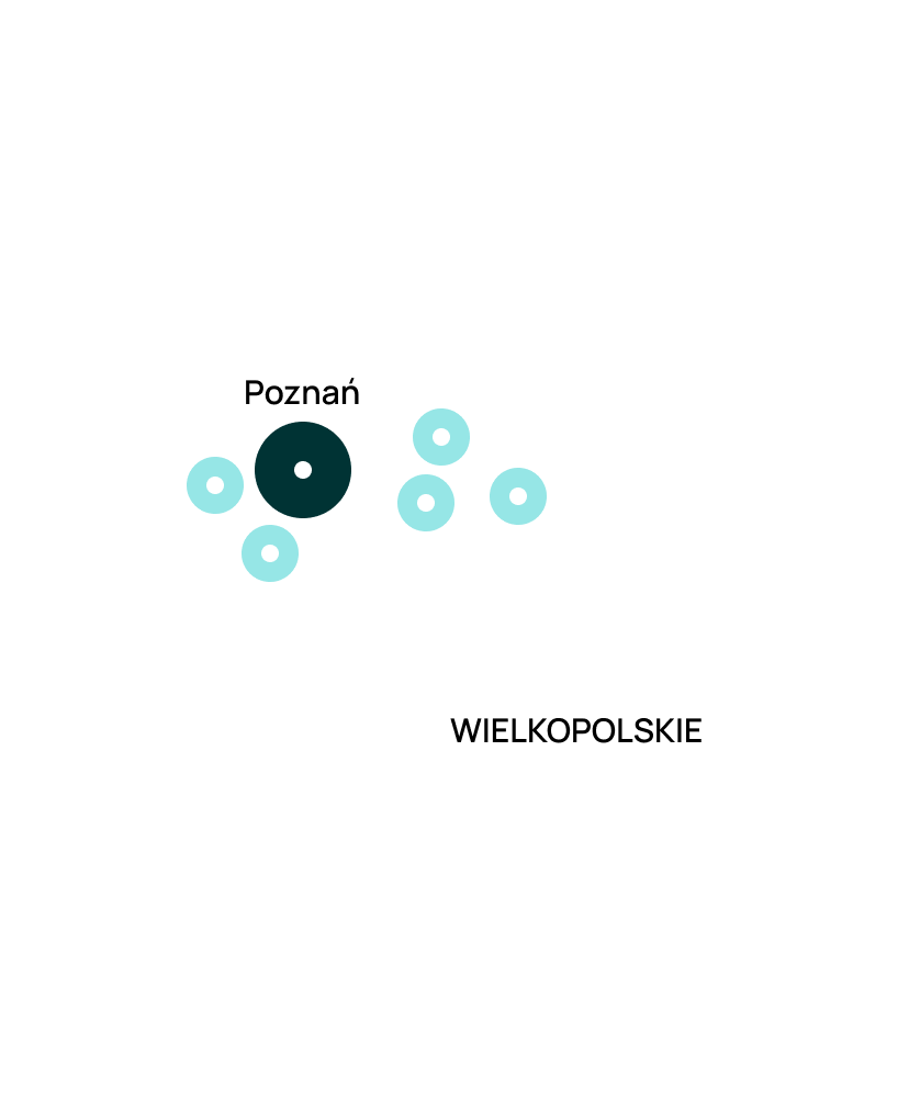 Mapa obszaru działania: Poznań i Wielkopolska